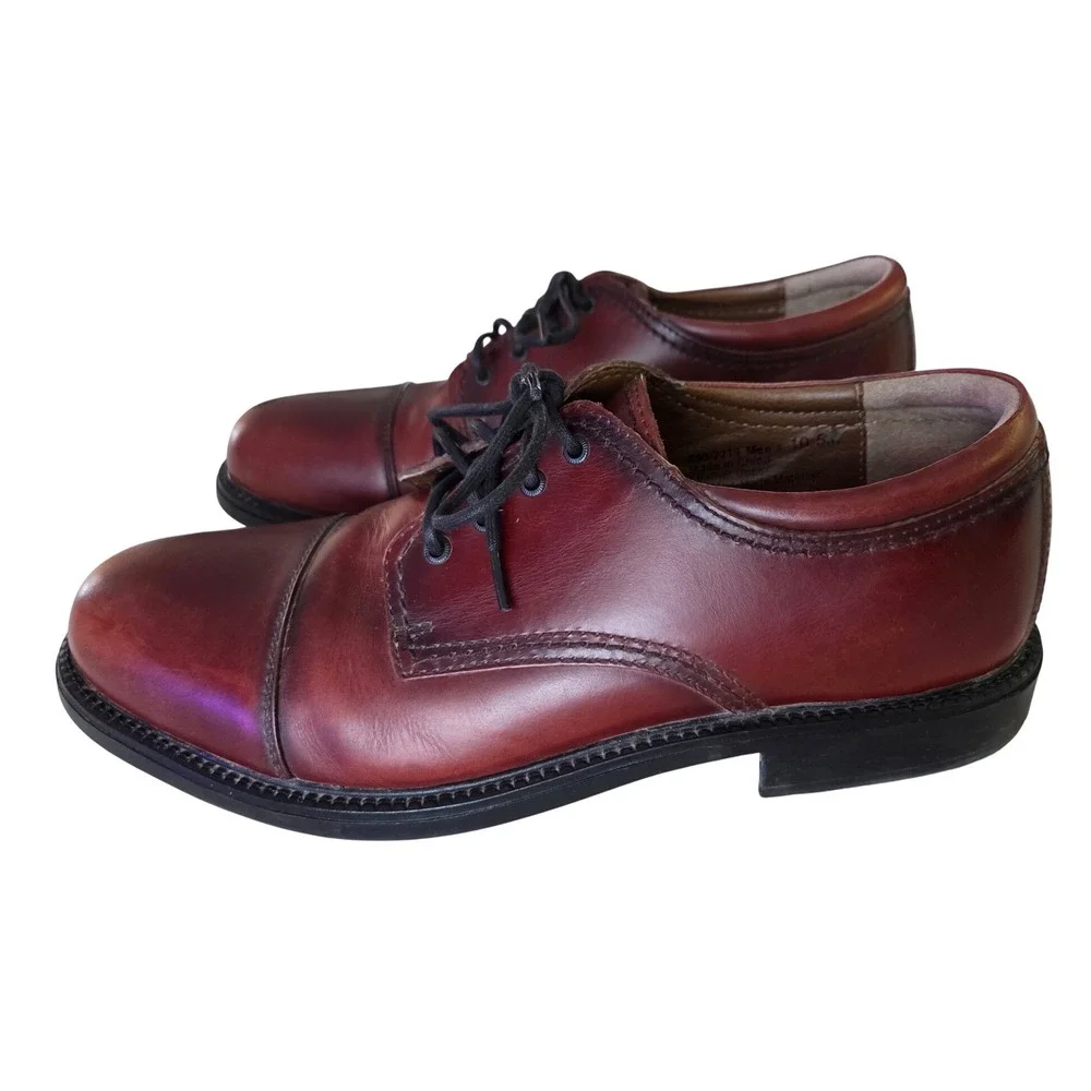 Leather Dockers Oxford Shoes Mens 10.5 Brown Gordon‎ Cap Toe Business Casual